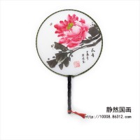 靜然國畫-牡丹圓扇-JR-YSMD-10011