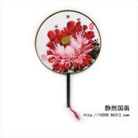 靜然國畫-牡丹圓扇-JR-YSMD-10013