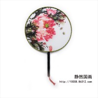 靜然國畫-牡丹圓扇-JR-YSMD-10014